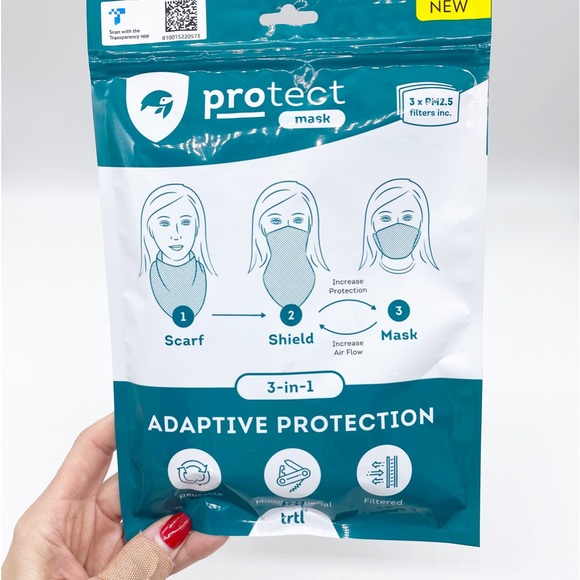 NEW- TRTL 3n1 protective Scarf Shield Mask - Picture 2 of 6